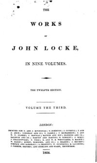 cover of the book The Works of John Locke in 9 volumes, vol. 3 (1696)  