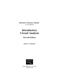 cover of the book Instructor’s Resource Manual, Introductory Circuit Analysis, Eleventh Edition  