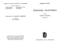 cover of the book Teologia Platonica volume primo  