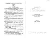 cover of the book Quintilian on the Teaching of Speaking and Writing: Translations from Books One, Two and Ten of the Institutio oratoria (Landmarks in Rhetoric and Public Address)  