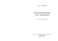 cover of the book Wprowadzenie do filozofii  