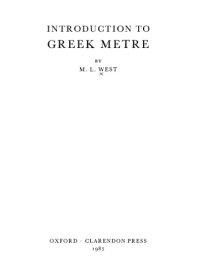 cover of the book Introduction to Greek Metre  