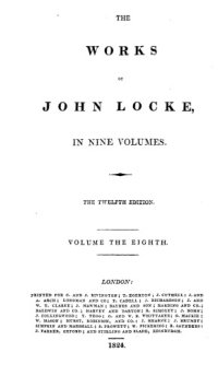 cover of the book The Works of John Locke in 9 volumes, vol. 8 (1690)  