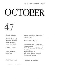 cover of the book October journal No.47 Winter (1988)  