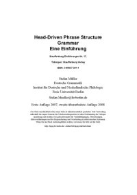 cover of the book Head-Driven Phrase Structure Grammar: Eine Einführung  