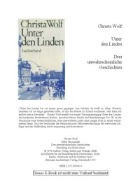 cover of the book Unter den Linden. Drei unwahrscheinliche Geschichten  