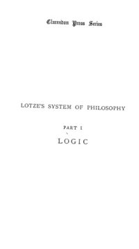 cover of the book Logic - in Three Books - of Thought, of Investigation and of Knowledge (1884)  