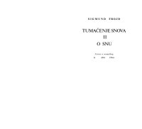 cover of the book Tumacenje snova II (o snu)  