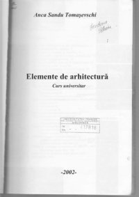 cover of the book Elemente de arhitectură. Curs universitar  