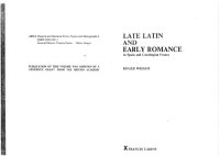 cover of the book Late Latin and Early Romance in Spain and Carolingian France. (ARCA, Classical and Medieval Texts, Papers and Monographs 8)  