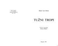 cover of the book Tužni tropi  