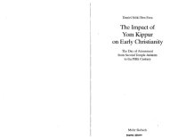 cover of the book The impact of Yom Kippur on early Christianity: the Day of Atonement from Second Temple Judaism to the fifth century  