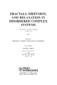 cover of the book Advances in Chemical Physics, Vol.133, Part A. Fractals, Diffusion, and Relaxation (Wiley 2006)