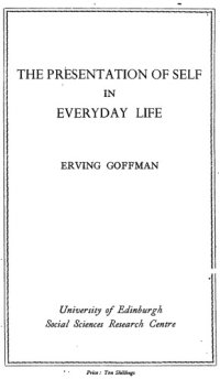 cover of the book The Presentation of Self in Everyday Life