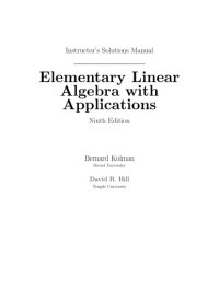 cover of the book Instructor's Solutions Manual for Elementary Linear Algebra with Applications, 9th Edition  