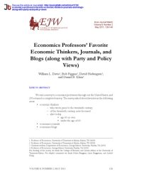 cover of the book Economics Professors’ Favorite Economic Thinkers, Journals, and Blogs (along with Party and Policy Views)  