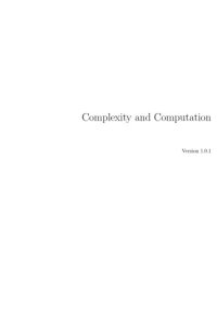 cover of the book Complexity and Computation  