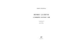 cover of the book Homo ludens: o podrijetlu kulture u igri  