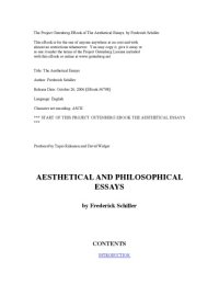 cover of the book Aesthetical Essays of Frederich Schiller  