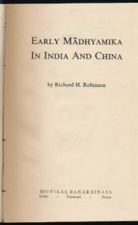 cover of the book Early Madhyamika in India and China  