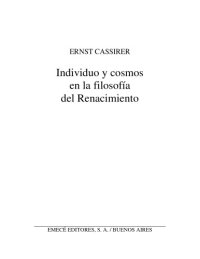 cover of the book Individuo y cosmos en la filosofía del Renacimiento  