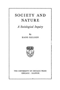 cover of the book Society and Nature. A Sociological Inquiry.  