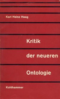 cover of the book Kritik der neueren Ontologie  