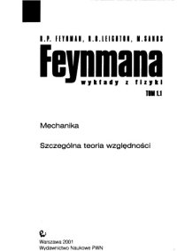 cover of the book Mechanika, szczególna teoria względności (Feynmana wyklady z fizyki t. 1 cz.1)  