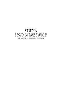 cover of the book Studia Lesco Mrozewicz ab amicis et discipulis dedicata  