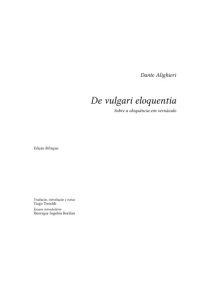 cover of the book De vulgari eloquentia (Brazilian Portuguese translation)