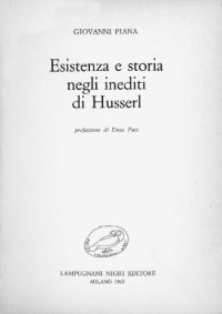 cover of the book Esistenza e storia negli inediti di Husserl  