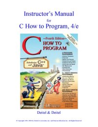 cover of the book Instructor's Manual for C How to Program, 4 e  