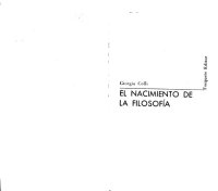 cover of the book El Nacimiento De La Filosofia  