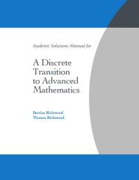 cover of the book Student's Solution Manual for A Discrete Transition to Advanced Mathematics  