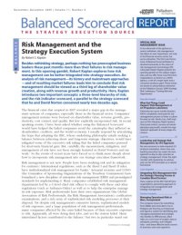 cover of the book Balanced Scorecard Report - The Strategy Execution Source - Volume 11 Number 6 - Nov-Dec 2009    