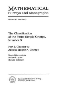 cover of the book The Classification  of the Finite Simple Groups 3. Part I, Chapter A: Almost Simple K-Groups