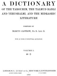 cover of the book Dictionary of Targumim, Talmudim and Midrashim. (Release 1h.)