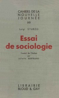 cover of the book Essai de sociologie