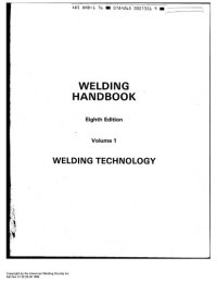 cover of the book Welding Handbook: Welding Technology VOLUME 1 8th edition