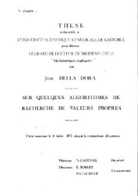 cover of the book Algorithmes de recherche de valeurs propres