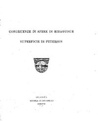 cover of the book Congruenze di sfere di Ribaucour e superficie di Peterson