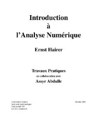 cover of the book Introduction a l'analyse numerique. Travaux pratique