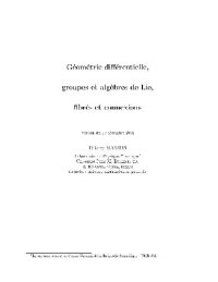 cover of the book Geometrie differentielle, groupes et algebres de Lie, fibers et connexions