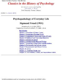 cover of the book Psychopathology of Everyday Life