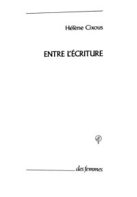 cover of the book Entre l'écriture (Essai)