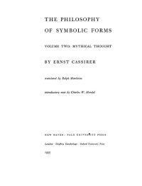 cover of the book The Philosophy of Symbolic Forms: Volume 2: Mythical Thought