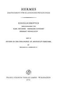 cover of the book Studies in the Philosophy of Aristotle's Rhetoric