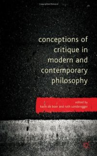 cover of the book Conceptions of Critique in Modern and Contemporary Philosophy