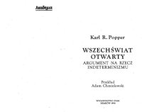 cover of the book Wszechświat otwarty. Argument na rzecz indeterminizmu