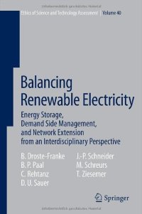 cover of the book Balancing Renewable Electricity: Energy Storage, Demand Side Management, and Network Extension from an Interdisciplinary Perspective